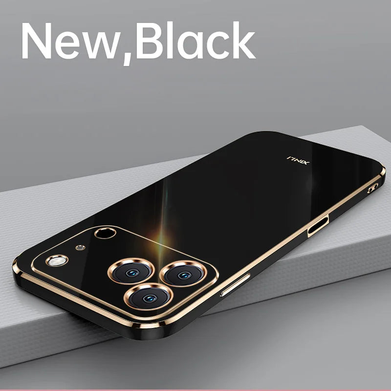 Solid Plating Phone Case For iPhone 17 Pro Max 17 Air 16e 16 Pro Max 16Plus 17Pro Max Cover Soft Silione Shockproof Cases Bumper