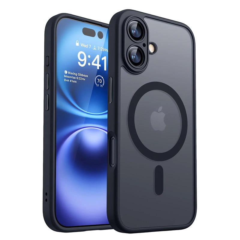 Magnetic Luxury Armor Shockproof Case For iPhone 17 Air 16 15 14 13 12 11Pro Max Magsafe Wireless Charge Matte Translucent Cover