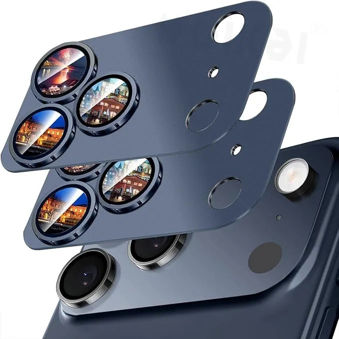 2 Pack For iPhone 17 Pro Max 17 Pro 17 Air Camera Lens Protector Military Grade Shatterproof Alloy Tempered Lens Ring Cap Cases