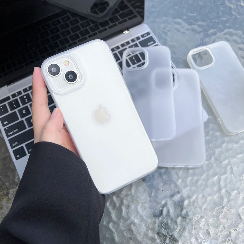 Soft TPU Matte Phone Case for iPhone 17 Pro Max Cases iPhone 11 13 15 12 16 14 Plus Air 12 Mini 17promax Transparent Funda Cover