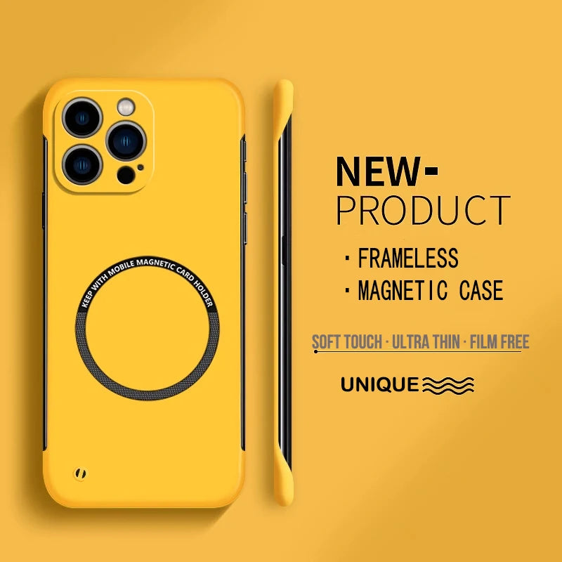 Ultra Thin Matte Hard PC Magnetic Frameless Color Phone Case For iPhone 17 Air 16E 16 15 14 Plus Pro Max 17 Pro Max Cover Cases