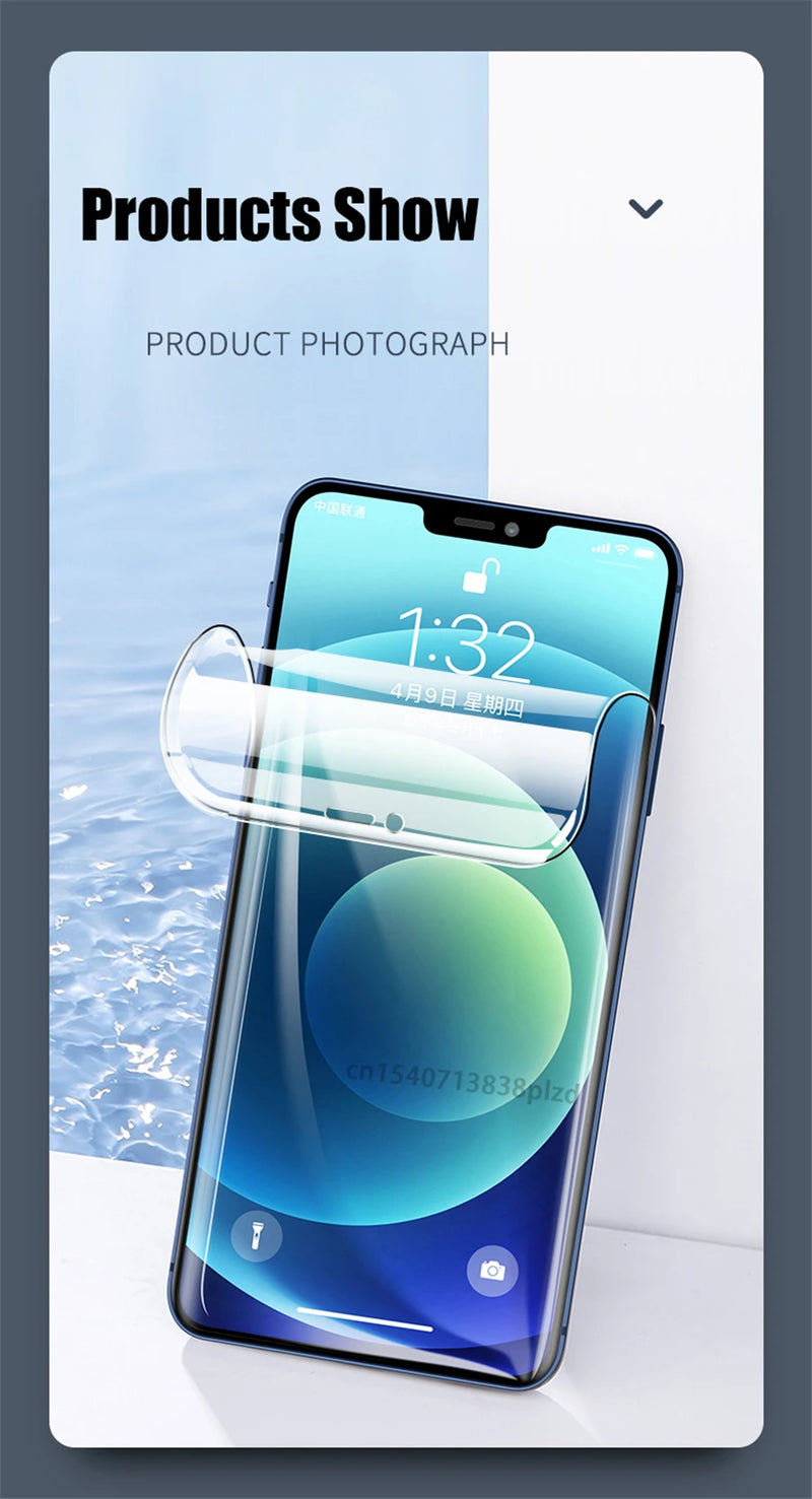 8Pcs Full Cover TPU Hydrogel Film For iPhone 17 16 Pro Max Screen Protector iPhone 14 15 Plus iPhone17 Air 13 12 16E 100000D
