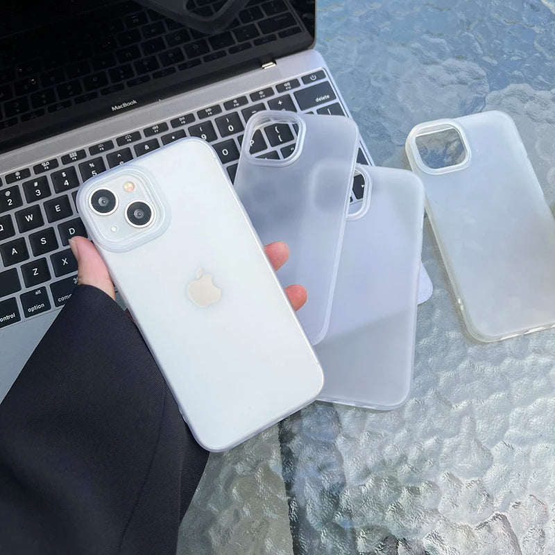 Soft TPU Matte Phone Case for iPhone 17 Pro Max Cases iPhone 11 13 15 12 16 14 Plus Air 12 Mini 17promax Transparent Funda Cover