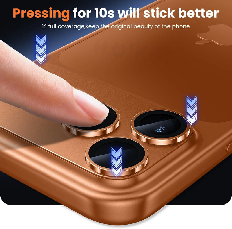 2 Pack For iPhone 17 Pro Max 17 Pro 17 Air Camera Lens Protector Military Grade Shatterproof Alloy Tempered Lens Ring Cap Cases