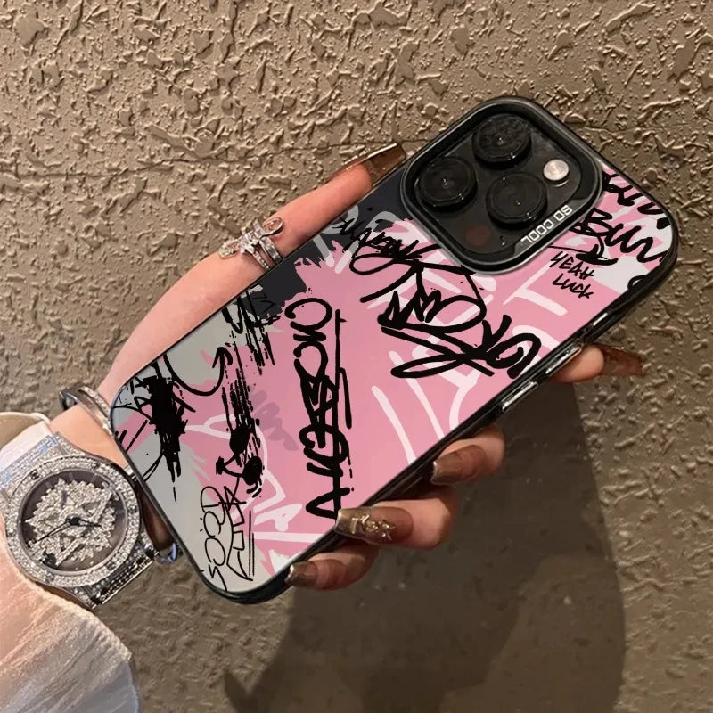 For iPhone 17 16 Cases Personalized English Writing Lip Phone Case For iPhone 16E 15 14 13 12 11 Pro Max XS XR X 7 8Plus Cover