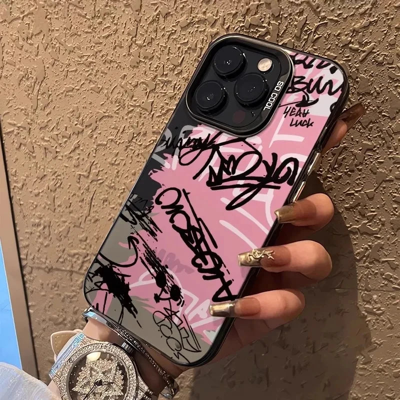For iPhone 17 16 Cases Personalized English Writing Lip Phone Case For iPhone 16E 15 14 13 12 11 Pro Max XS XR X 7 8Plus Cover