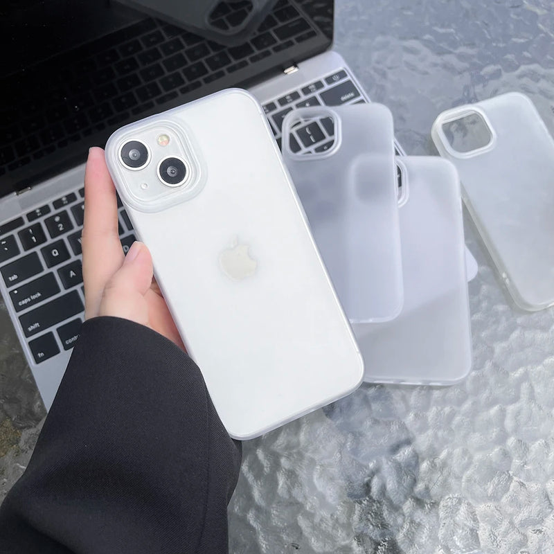 Soft TPU Matte Phone Case for iPhone 17 Pro Max Cases iPhone 11 13 15 12 16 14 Plus Air 12 Mini 17promax Transparent Funda Cover