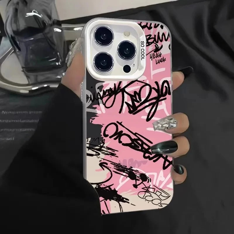 For iPhone 17 16 Cases Personalized English Writing Lip Phone Case For iPhone 16E 15 14 13 12 11 Pro Max XS XR X 7 8Plus Cover