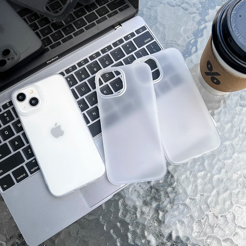 Soft TPU Matte Phone Case for iPhone 17 Pro Max Cases iPhone 11 13 15 12 16 14 Plus Air 12 Mini 17promax Transparent Funda Cover