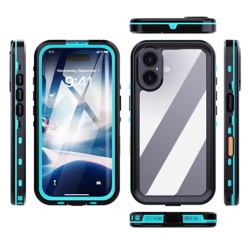 IP68 Clear Waterproof Case for iPhone 17 16 15 14 13 12 11 Pro Max mini XR XS X Dustproof Shockproof Diving Underwater Cases