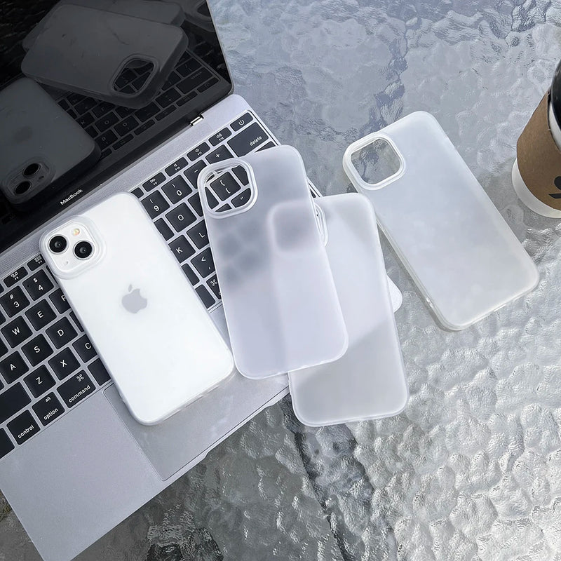 Soft TPU Matte Phone Case for iPhone 17 Pro Max Cases iPhone 11 13 15 12 16 14 Plus Air 12 Mini 17promax Transparent Funda Cover