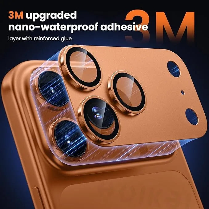 2 Pack For iPhone 17 Pro Max 17 Pro 17 Air Camera Lens Protector Military Grade Shatterproof Alloy Tempered Lens Ring Cap Cases