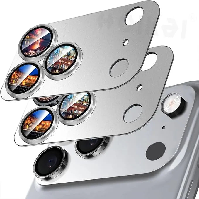 2 Pack For iPhone 17 Pro Max 17 Pro 17 Air Camera Lens Protector Military Grade Shatterproof Alloy Tempered Lens Ring Cap Cases