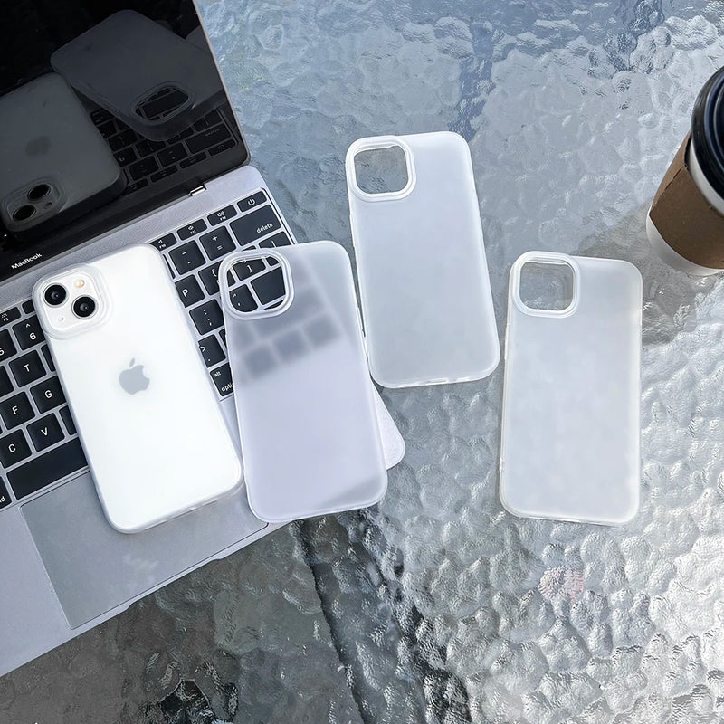 Soft TPU Matte Phone Case for iPhone 17 Pro Max Cases iPhone 11 13 15 12 16 14 Plus Air 12 Mini 17promax Transparent Funda Cover