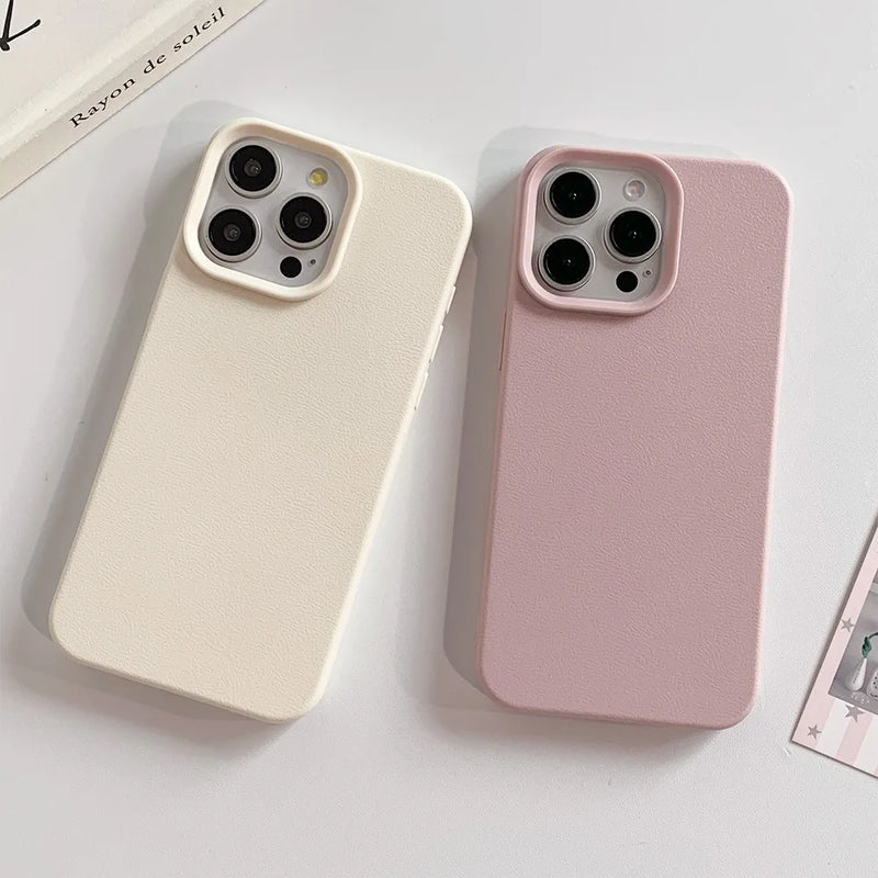 Leather Phone Case For iPhone 17 Pro Max 16 13 11 15 14 Plus 12 17 Air 17Promax 16promax Shockproof Soft TPU Funda Cover Coque