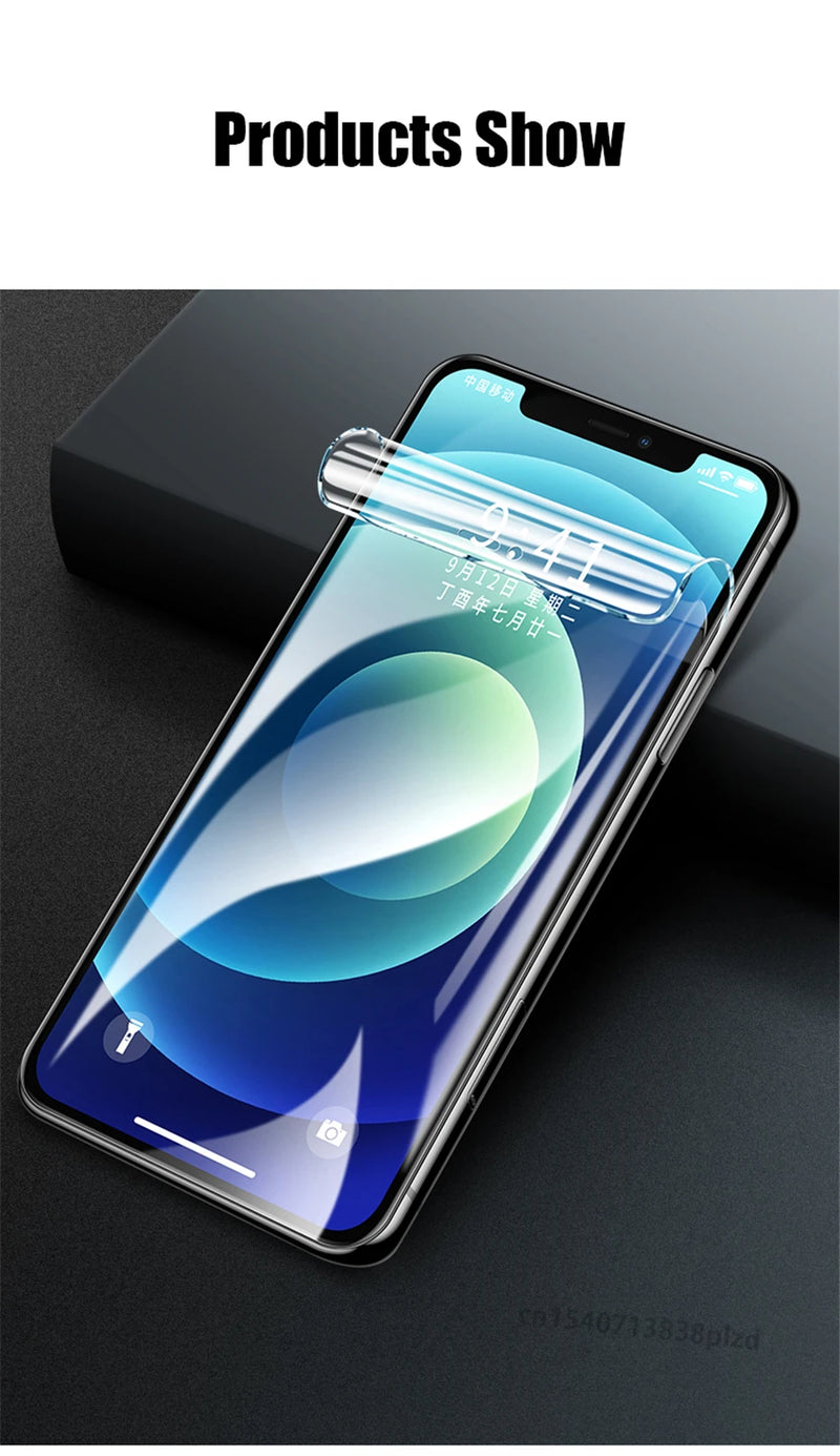 8Pcs Full Cover TPU Hydrogel Film For iPhone 17 16 Pro Max Screen Protector iPhone 14 15 Plus iPhone17 Air 13 12 16E 100000D