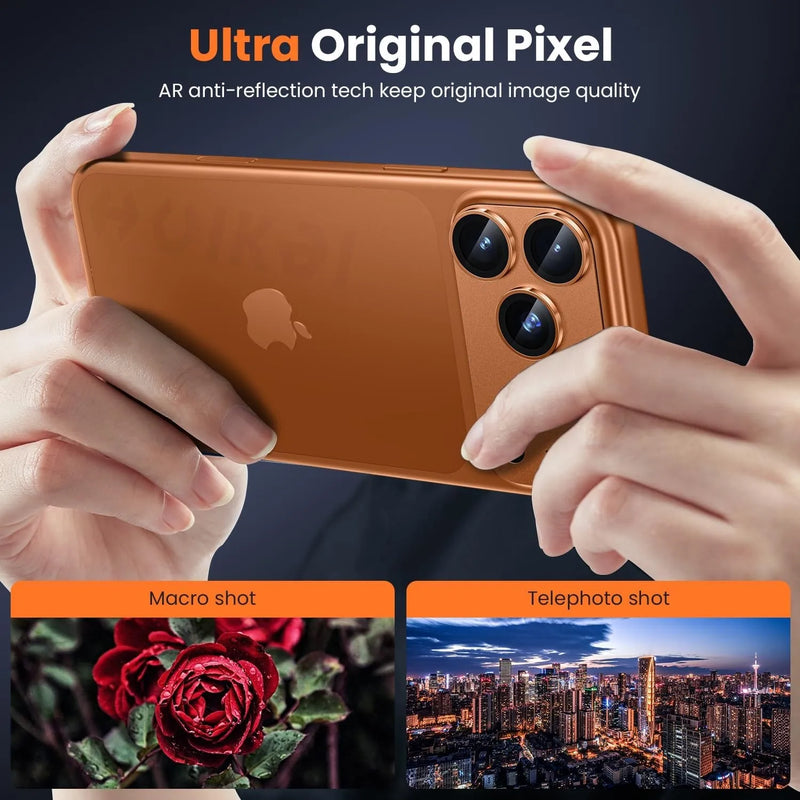 2 Pack For iPhone 17 Pro Max 17 Pro 17 Air Camera Lens Protector Military Grade Shatterproof Alloy Tempered Lens Ring Cap Cases
