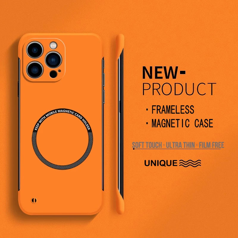 Ultra Thin Matte Hard PC Magnetic Frameless Color Phone Case For iPhone 17 Air 16E 16 15 14 Plus Pro Max 17 Pro Max Cover Cases