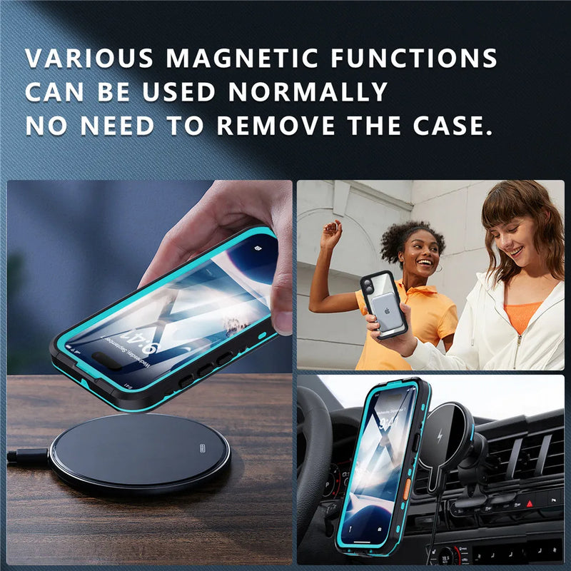 IP68 Clear Waterproof Case for iPhone 17 16 15 14 13 12 11 Pro Max mini XR XS X Dustproof Shockproof Diving Underwater Cases