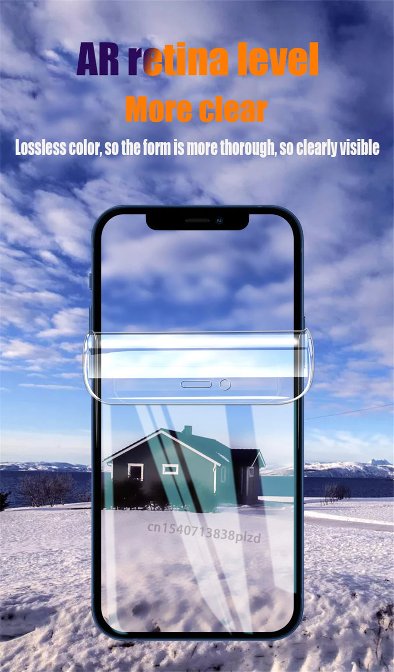 8Pcs Full Cover TPU Hydrogel Film For iPhone 17 16 Pro Max Screen Protector iPhone 14 15 Plus iPhone17 Air 13 12 16E 100000D