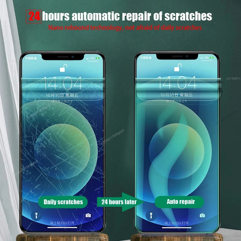8Pcs Full Cover TPU Hydrogel Film For iPhone 17 16 Pro Max Screen Protector iPhone 14 15 Plus iPhone17 Air 13 12 16E 100000D