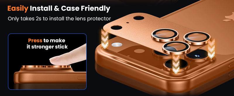 2 Pack For iPhone 17 Pro Max 17 Pro 17 Air Camera Lens Protector Military Grade Shatterproof Alloy Tempered Lens Ring Cap Cases