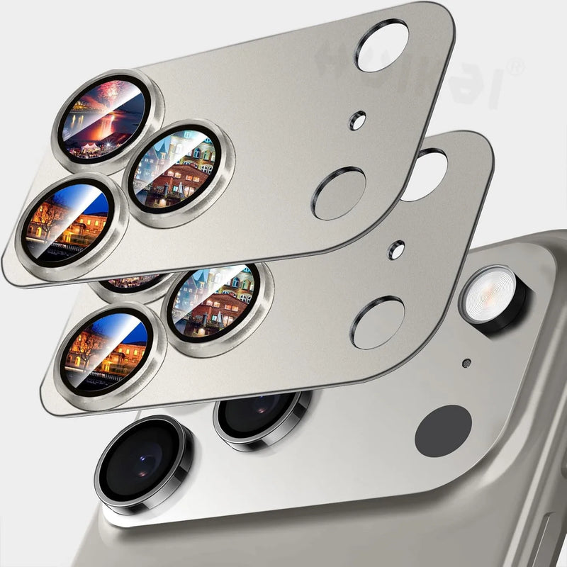 2 Pack For iPhone 17 Pro Max 17 Pro 17 Air Camera Lens Protector Military Grade Shatterproof Alloy Tempered Lens Ring Cap Cases