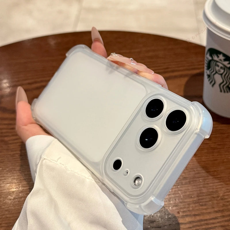 Cute Matte Clear Phone Case for iPhone 17 Air 16E 14 15 16 11 12 13 Pro Max Plus X XS MAX XR Shockproof Protector Cover