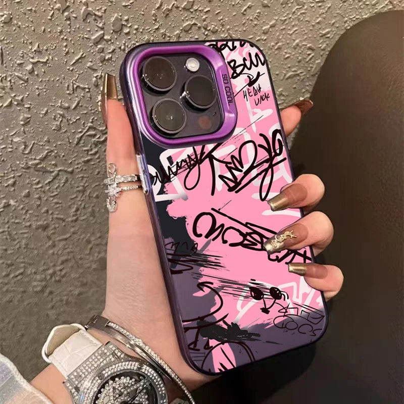 For iPhone 17 16 Cases Personalized English Writing Lip Phone Case For iPhone 16E 15 14 13 12 11 Pro Max XS XR X 7 8Plus Cover