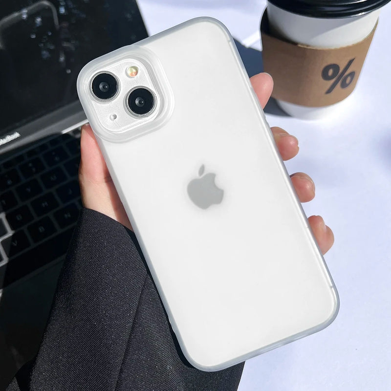 Soft TPU Matte Phone Case for iPhone 17 Pro Max Cases iPhone 11 13 15 12 16 14 Plus Air 12 Mini 17promax Transparent Funda Cover