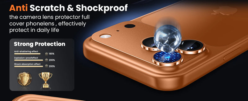 2 Pack For iPhone 17 Pro Max 17 Pro 17 Air Camera Lens Protector Military Grade Shatterproof Alloy Tempered Lens Ring Cap Cases