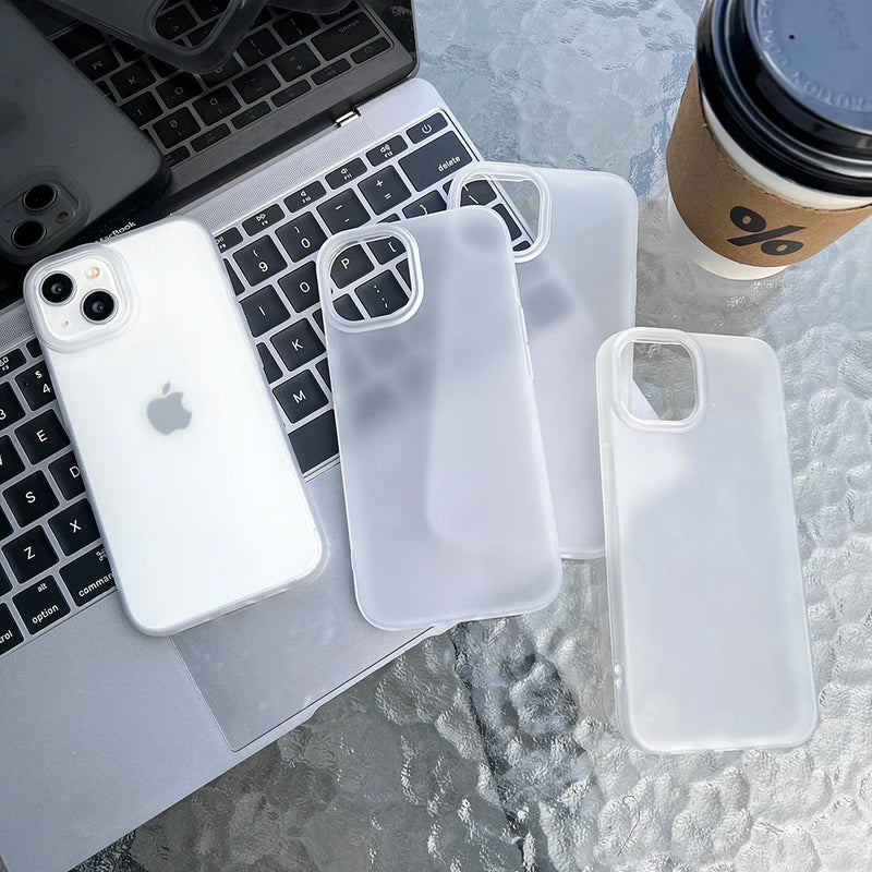 Soft TPU Matte Phone Case for iPhone 17 Pro Max Cases iPhone 11 13 15 12 16 14 Plus Air 12 Mini 17promax Transparent Funda Cover
