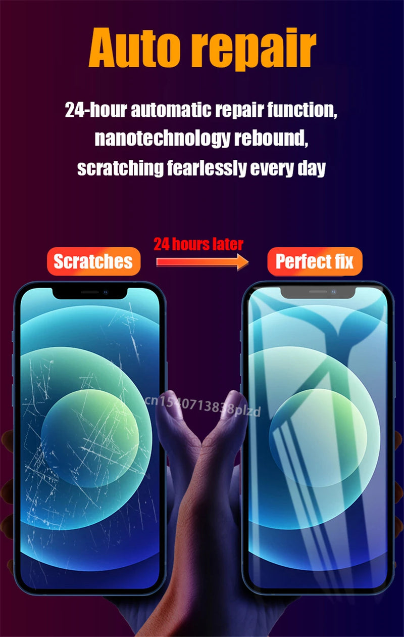 8Pcs Full Cover TPU Hydrogel Film For iPhone 17 16 Pro Max Screen Protector iPhone 14 15 Plus iPhone17 Air 13 12 16E 100000D