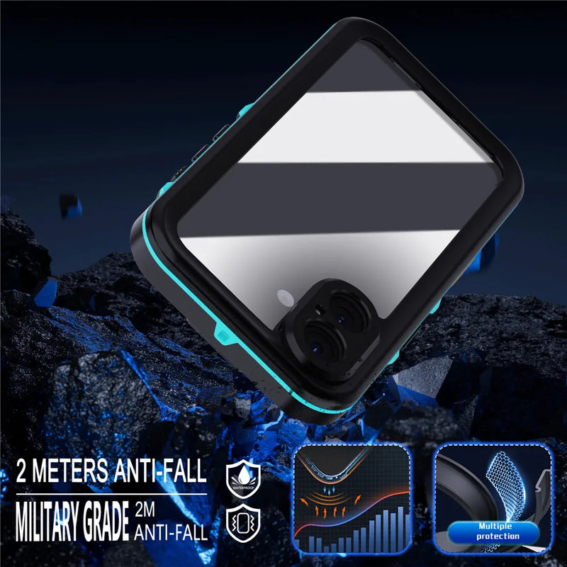 IP68 Clear Waterproof Case for iPhone 17 16 15 14 13 12 11 Pro Max mini XR XS X Dustproof Shockproof Diving Underwater Cases